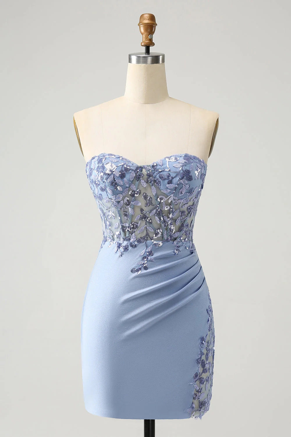 DingJi Wedding Sweetheart Sparkle Stickers Off Shoulder Tight Homecoming Dresses